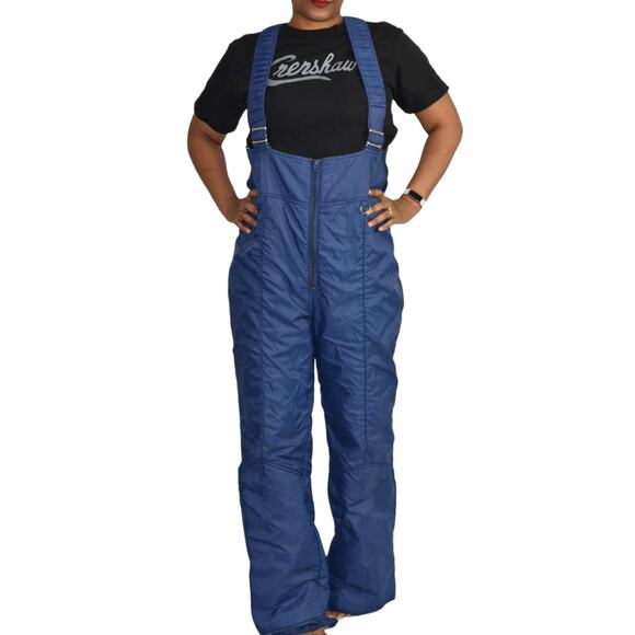 White Stag Bib Overalls Blue Snow Pants Suspenders Snow Suit Ski 80s Size 38 Men - Picture 1 of 14